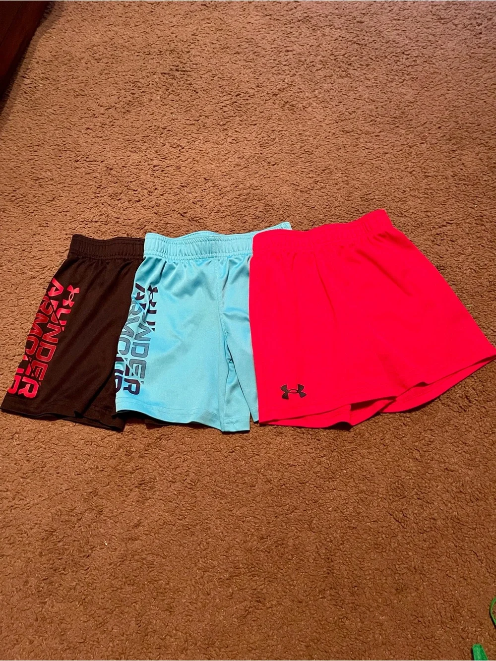 Under Armour Boys Shorts Trio - Black, Light Blue, Red